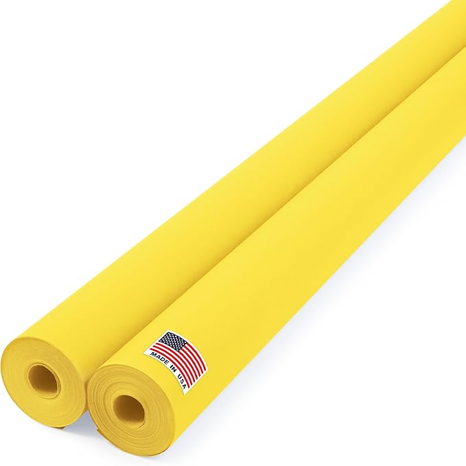 48" x 1200" (100 ft) Yellow Kraft Paper Roll (Value Pack of 2), 45 lbs Thickness, Made in USA Colored Craft Paper for School, Bulletin Board - Odorless, Non-Toxic, Safe for Kids