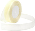 Ivory Ribbon for Gift Wrapping 1 inch Sheer Organza Ribbon for Flower Bouquet Tulle Thin Chiffon Ribbons for Wedding Invitations Presents Decorations Crafts 50 Yards