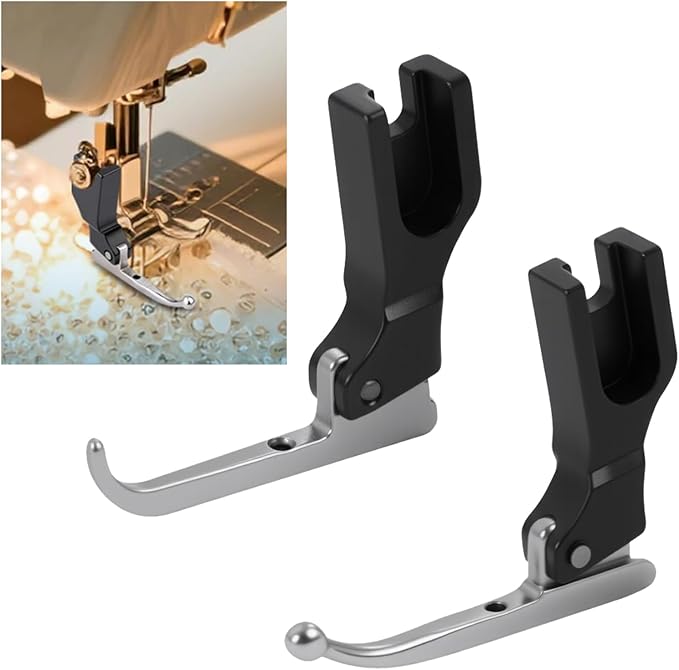 P369 New Bead Sequin Presser Foot 2Pcs, Special Sewing Machine Foot for Wedding Dress Fabric, Includes 1 with Beads and 1 Without Beads