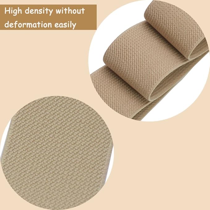 Khaki Knit Elastic Band For Sewing 1-1/2 inch 10 Yards -38mm Flat Heavy Stretchy Elastic Straps Elastic Band Spool for DIY Craft-Bedspread-Clothing-Pants Waistband-Wigs-Skirts- DIY Projects