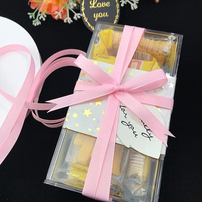 LIUYAXI 5/8" X 50 Yards Solid Pink Grosgrain Ribbon, Perfect for Crafts, Wedding Decor, DIY Hair Accessories, Sewing, Gift Package Wrapping and More