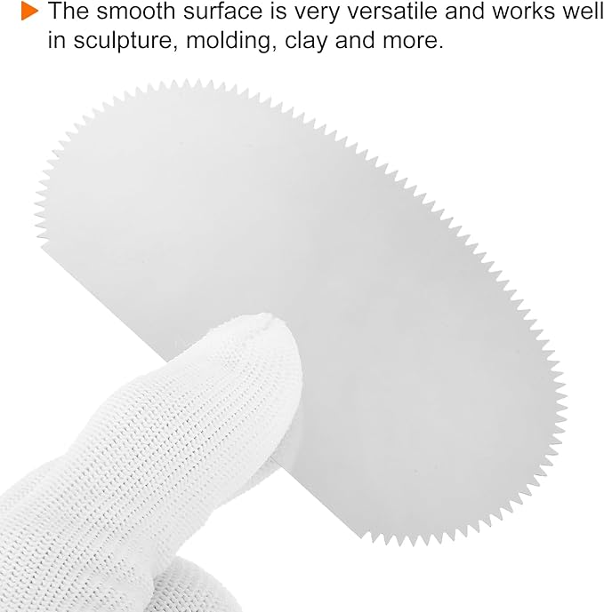HARFINGTON 6pcs Stainless Steel Clay Scraper Pottery Steel Clay Serrated Scraper