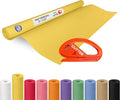 Yellow Kraft Paper Roll 36" x 1200" (100 feet) with Cutter - USA-Made Gift Wrapping Paper for Packing, Moving, Shipping & Crafts/Arts - 100% Recyclable Natural Craft Material by IDL Packaging