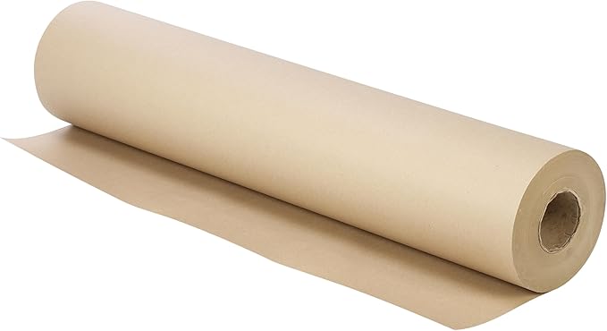 The Boxery Kraft/Brown Kraft Paper Roll, 30” x 9000” (750’)-50lb. Thickness, Heavy Duty Brown Wrapping Paper, Natural Kraft Packing Paper, Void Fill, Arts and Crafts, Bulletin Boards, Gift Wrapping