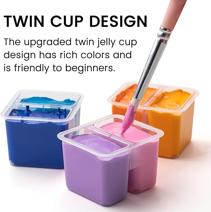 HIMI Gouache Paint Set, 112 Colors x 12g Twin Jelly Cup Design in Carrying Case, Non-Toxic Paint for Canvas and Paper, Perfect for Artists, Student, Opaque Painting (Black)