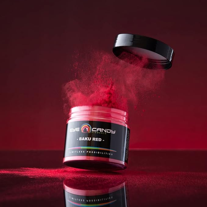 Eye Candy Pigments Premium Red Mica Powder - Baku Red (50gr) - for Epoxy, Resin, Soap, Paint, Woodworking, Acrylic Pouring, Bath Bombs, Fishing Lures - DIY Arts and Crafts Additive