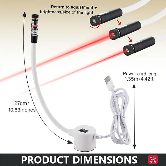 Magnetic Positioning Quilting Light for Sewing Machine, Sewing Light Guide for Straight Stitching, Red Line Positioning Lights, Rotating Guided Stitching Accessory for Precise (1PC-STRAIGHT LINE)