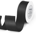 Solid Color Double Faced Black Satin Ribbon 1-1/2" X 25 Yards Ribbons Use for Bows Bouquet, Gift Wrapping, Floral Arrangement