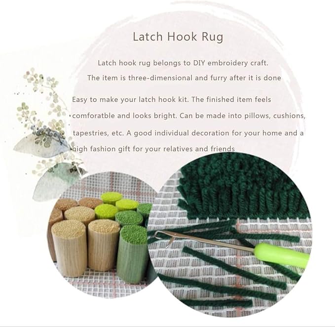 Latch Hook Kits, Butterfly DIY Latch Hook Rug Crafts for Adults Cushion Cross Stitch with Printed Canvas Pattern Embroidery for Home Decor Gift 52X38cm/20.5 Inch X15 Inch