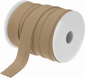 MECCANIXITY 1 Inch Double Fold Bias Tape Polyester Continuous Bulk Bias Tape for Sewing,Seaming Quilting Hemming Binding Crafts (Khaki 25 Yards)