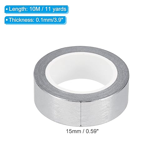 PATIKIL 15mm x 10m Metallic Washi Tape, 2 Roll Masking Foil Sticker Self Adhesive for DIY Art Craft Wrapping Decoration, Silver Tone