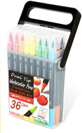 WQIYA Dual Tip Markers for Kids, Washable Markers Set, Art Marker with Stand Portable Box, Gift For Kids (36 Colours)