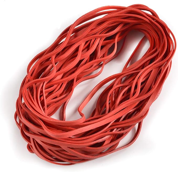 Coopay 120 Pieces Large Rubber Bands Bulk, 8 Inches Heavy Duty Strong Elastic Bands for Office Supply School Home, Securing Trash Can Garbage Cans, File Folders (Red)