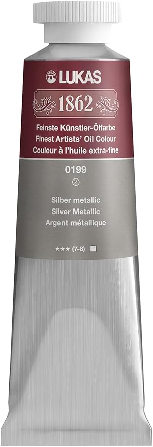 LUKAS 1862 Artists' Oil Paint Master Quality German Engineered Oil-Based Art Paints - 37ml Single Tubes - [Silver Metallic]
