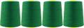 Mandala Crafts 4 Pack of Serger Threads Cones Spools - 20S/2 24000 Yards Polyester Forest Green Threads for Sergers Machine and Overlock Quilting Sewing Machine
