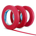 Painter's Tape, 0.6 in x 60 yd (180 Yards Total), 3 Rolls - Red Painting & Masking Tape - Multi Surface Use - 14 Day Clean Release Trim Edge Finishing Tape