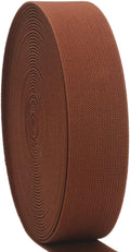 1.5 inch Coffee Wide Elastic Band for Sewing 10 Yards Double-Side Twill Woven Elasitc Stretch Heavy Knit Elastic Waistband for Pants Wigs DIY Crafts & Projects