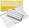 MEEDEN Empty Watercolor Tin Palette: Portable Watercolor Palette Paint Case with 48 Half Pans - Metal Watercolor Palette Tin Box with Lid for Artist Student Adults (Yellow)