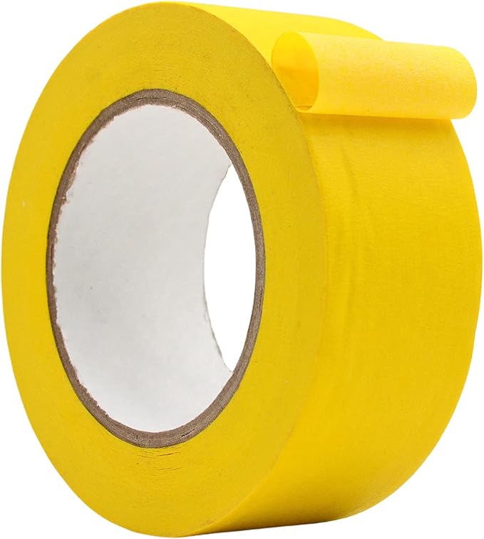 WOD MTC5 Colored Masking Tape, Yellow, 2 inch x 60 yds. Colorful Teacher Painters Tape for Fun DIY Art & Crafts, Lab Labeling, Writable & Classroom Decorations