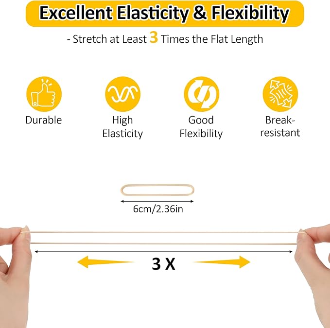 700 Pcs Rubber Bands, Size #16 Reusable Elastic Rubber Band for Office Supplies File Folders, Home Packaging, Crafts DIY Bundling, Multipurpose (Beige)