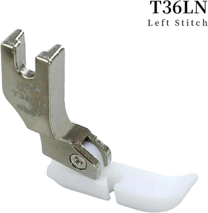 Blooy - T36N+T36LN Narrow Zipper Presser Foot with Teflon Bottom Fit All Industrial 1-Needle Lockstitch Sewing Machines JUKI, Brother, Jack, Consew, Singer (Pack of 10 PCS)