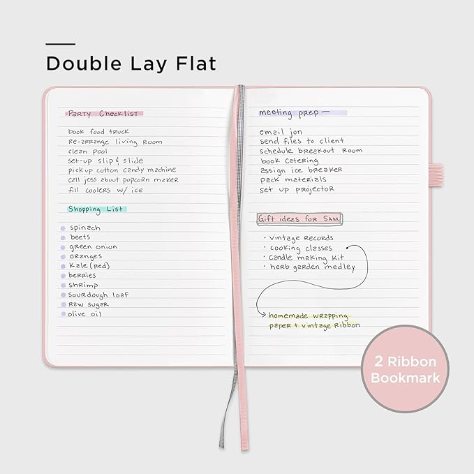 &And Per Se Lined Journal Notebook (3 Packs), 160 Pages 100GSM Thick Paper, A5 Hardcover College Ruled Journals for Writing, 5.7'' x 8'' (Cyan, Pink & Purple)