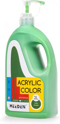 MEEDEN Green Acrylic Paint with Pump Lid, 1/2 Gallon (2L /67.6 oz.) Soft Body Non-Toxic Rich Pigment Color, Perfect for Art Class, Wall Painting, Painting Party & Creative DIY