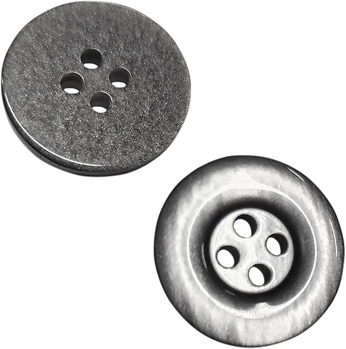 100 Pcs Grey Sewing Buttons 0.75 inch Uniform Buttons 4 Hole 30L Round Plastic 19mm Sew on Bulk Ideal for Pants Coats Dress Shirt Skirt Suit Uniform Shorts Decorative Craft DIY Arts Projects