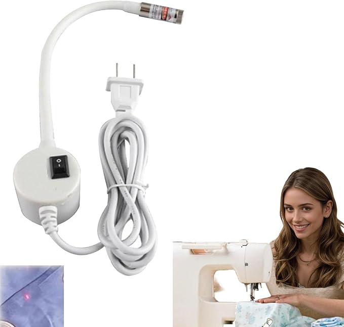 Magnetic Positioning Quilting Light for Sewing Machine, Sewing Light Guide for Straight Stitching, Red Line Positioning Lights, Rotating Guided Stitching Accessory for Precise (1PC-DOT)