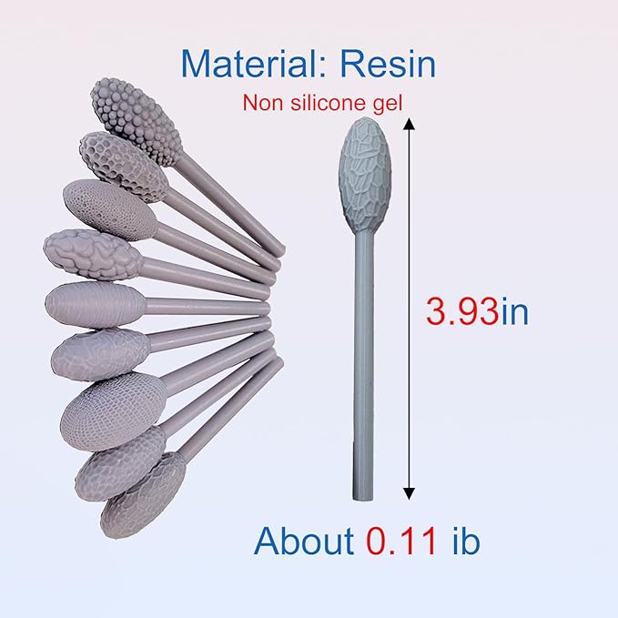 9-Piece Clay Texture Tool Kit with Rollers and Sculpting Tools for DIY Pottery and Modeling Clay Art (9 Pieces of Resin Textured Bars)