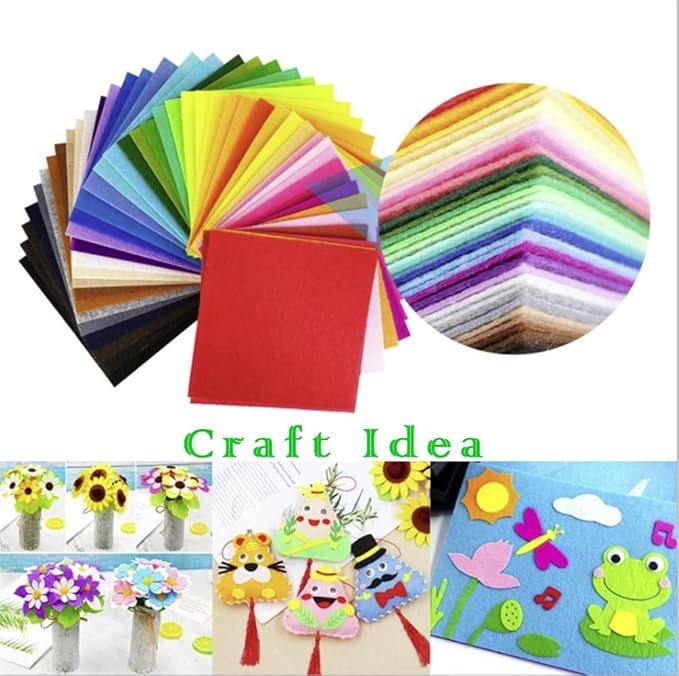 YYCRAFT Soft Felt Sheets 6 X 6 Inch Felt Fabric Squares Patchwork Sewing DIY Craft 1.6mm Thick - 40 Pcs (Aqua)