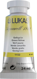 Lukas 1862 Aquarell Artists' Watercolor Tubes, Green Yellow 24 ml - Vibrant Professional Grade Watercolor Paint - Easy-to-Wet, Intense Color, Long-lasting - Ideal for Professional Watercolorists