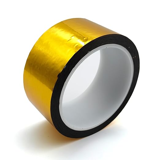Reflective Crafting Tape, Graphic Glitter Tape, for Craft Project, DIY Art, Holiday Packing, Wrapping, Keep Birds Away, 1.8 Inches by 55 Yards (Gold)