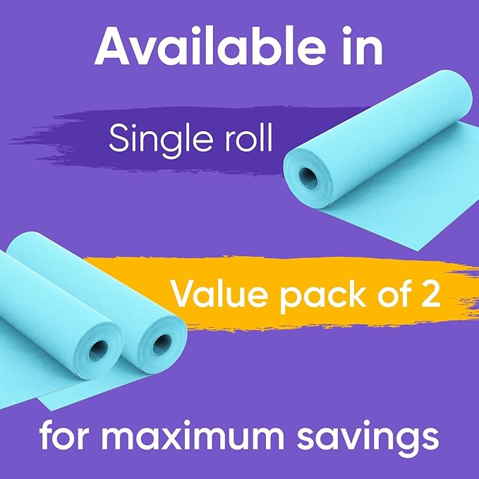 48" x 1200" (100 ft) Light Blue Kraft Paper Roll (Value Pack of 2), 45 lbs Thickness, Made in USA Colored Kraft Paper for School, Bulletin Board - Odorless, Non-Toxic, Safe for Kids