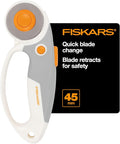 Fiskars Loop Rotary Cutter, Titanium 45mm Blade, Ideal for Cutting Multiple Layers, For Fabric, Felt, Vinyl and Crafts, Softgrip Handle