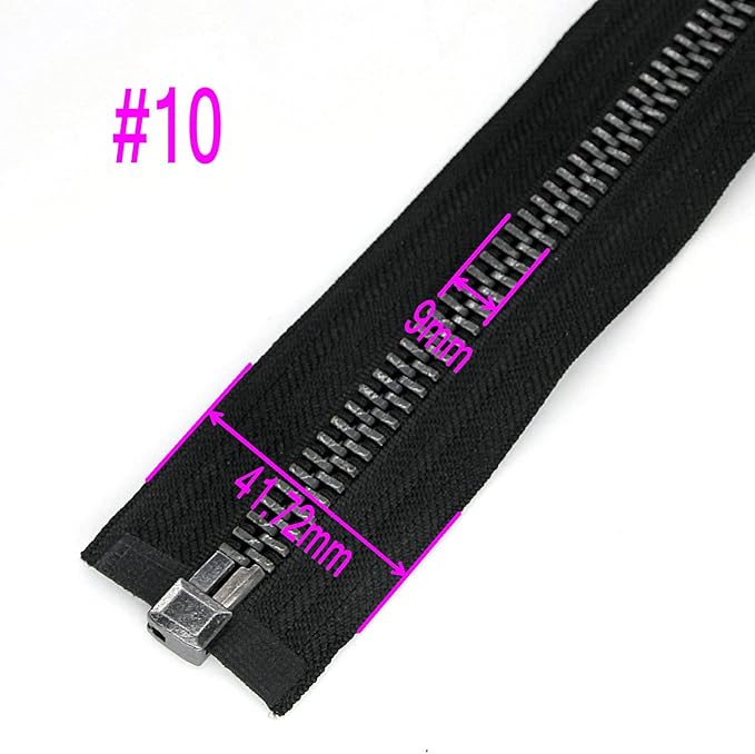 Leekayer #10 29 Inch Separating Zipper Black Nickel 73.6 cm Metal Zipper for Sewing Crafts Jacket Dress Bag Coats Heavy Duty DIY Handmade Replacement Zippers (29" Nickel)
