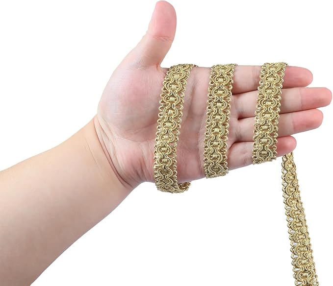Gimp Braid Trim, 0.7 Inch / 10M(10.9 Yards) Fabric Trim, Upholstery Trim for Sewing Polyester Hand DIY Crafts Costume Home Decorative