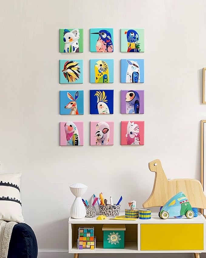 Mini Canvas Boards 48 Pack, 4x4 Inch Painting Canvas Panels, 100% Cotton Pre-Primed for Acrylics Oil Watercolor Tempera Paints