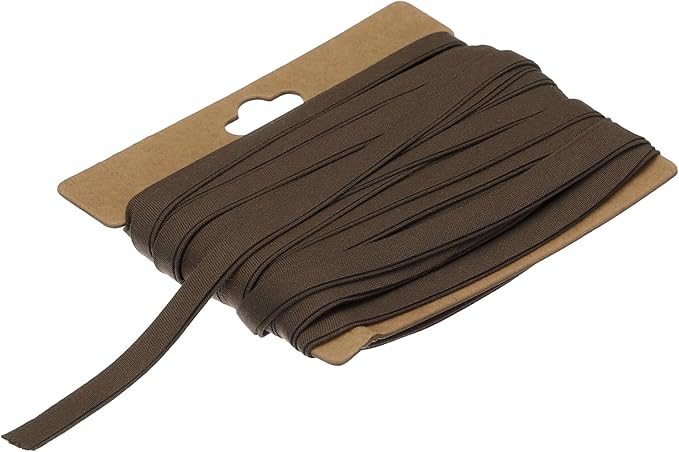 MECCANIXITY 1/4 Inch Double Fold Bias Tape Cotton Continuous Bulk Bias Tape for Sewing,Seaming Quilting Hemming Binding Crafts (Brown 12 Yards)