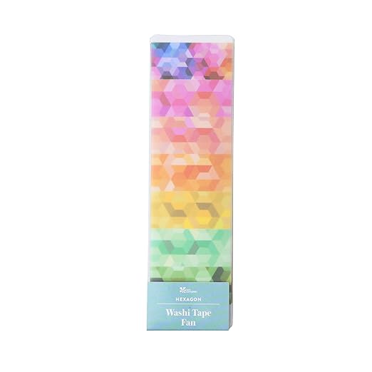Erin Condren Washi Tape Fan, Hexagon Washi Sticker Strips Booklet, Washi Tape Sticker Collection for Adding More Fun and Functionality to Planners, Calendars, Journals and Paper Crafts