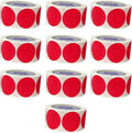 ChromaLabel 2 Inch Round Circle Stickers, Permanent Adhesive Dots for Color Coding, Blank Circle Labels for Office and School, Red Dot Stickers - 500 Labels per Roll, Red - Case of 10