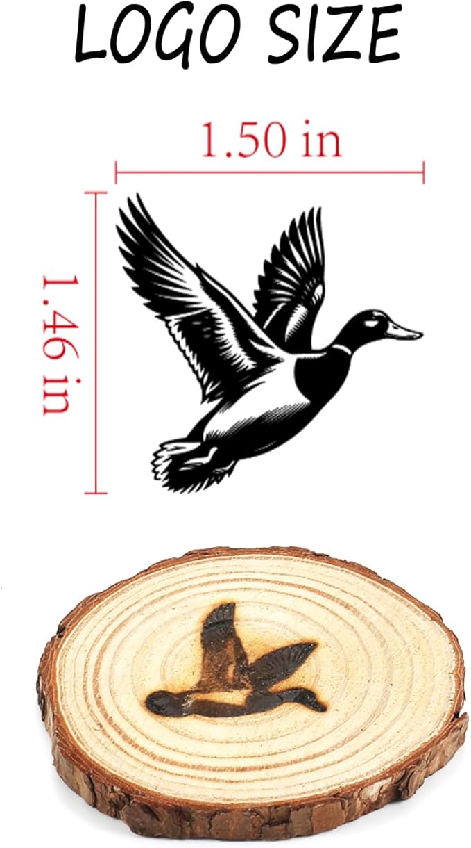 Flying Duck Branding Iron, 1 1/2" Brass Branding Iron Stamp for Hats Wood Leather