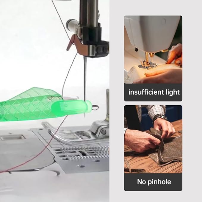 Sewing Machine Needle Threader - 2024 New Quick DIY Hand Threader, Upgraded Automatic (Green, 10 Pcs)