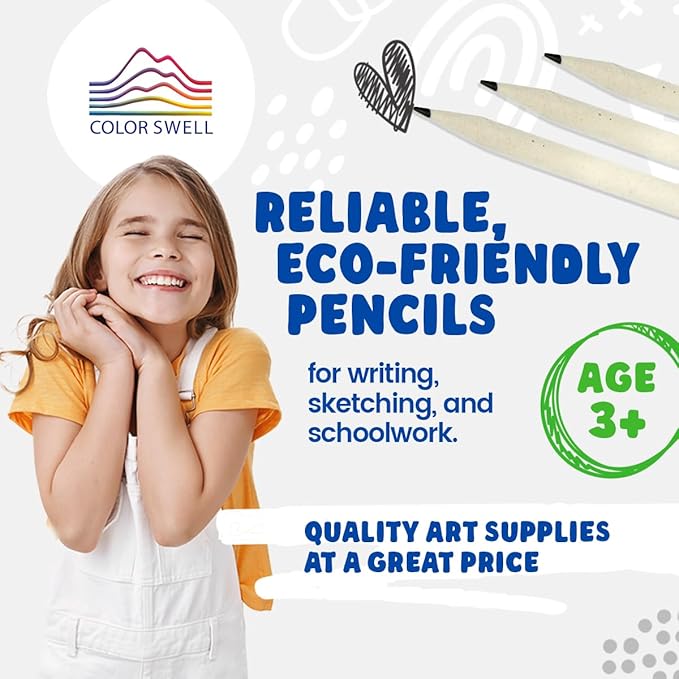 Color Swell - 12 Packs, 10 Recycled Pencils Per Pack (120 Total) - Bulk #2 Recycled Pencils, Non Toxic