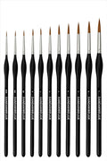 Detail Paint Brushes 11 Pcs for Acrylic, Oil Painting - Artist-Grade Nylon Bristles, Comfortable Handles, Ideal for Beginners & Artists