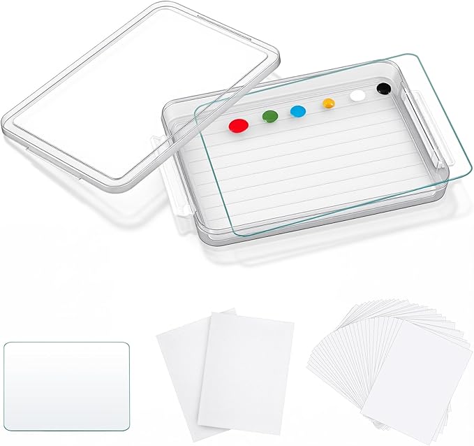 Nuanchu 1 Pcs 9 x 12 Inch Clear Tempered Glass Palette for Oil Painting with Lid and 40 Sheets Disposable Paper and 2 Sponges Keeps Wet Paint Fresh for Artist DIY Color Mixing Beginners