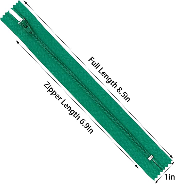 Nylon Zippers for Sewing - 100 PCS, 7.2 Inch, Bulk, Colorful, for Making Bags, Pouches, Pillow Covers & Crafts - 20 Colors