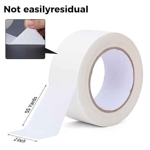 Masking Tape 2 Inch Wide, 10 Rolls Bulk Pack (550 Yards Total) - White Painter Tape for Sharp Paint Lines, Art & General Use