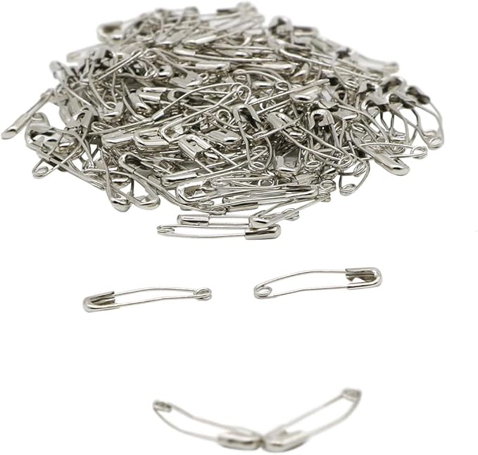 iNee Curved Safety Pins for Quilting, Nickel-Plated Steel, Size 1, 300 Count
