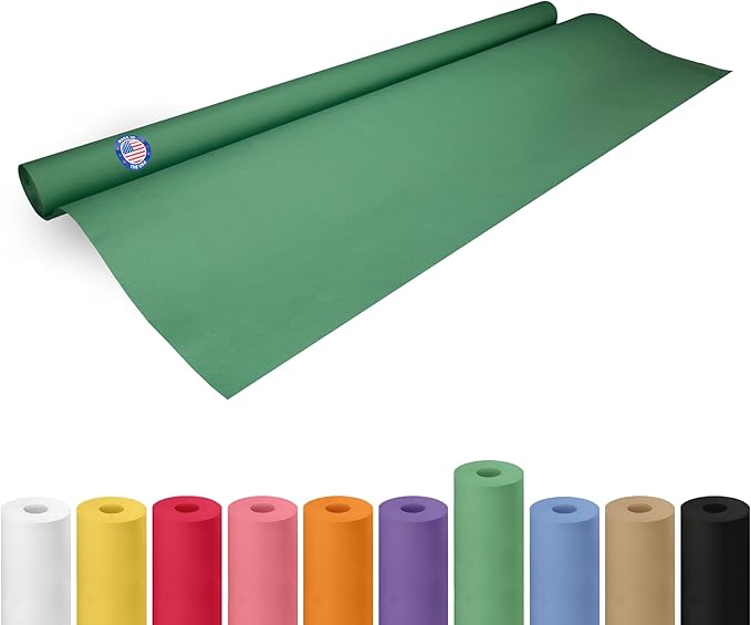 48" x 1200" (100 ft) Green Kraft Paper Roll - USA-Made Quality Craft Paper for Gift Wrapping, Kids' Arts & Crafts, School Projects - Natural Material 50lb Thickness by IDL Packaging